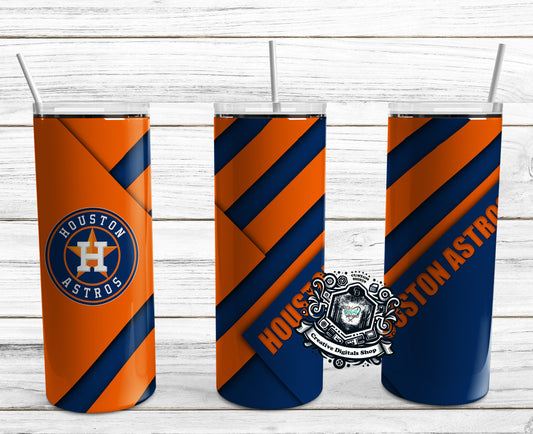 Houston Astro Blue and Orange Stripe 20oz Tumbler