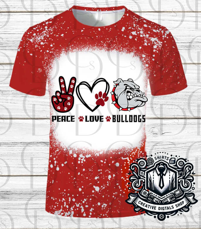 Peace, Love and Bulldogs T-Shirt