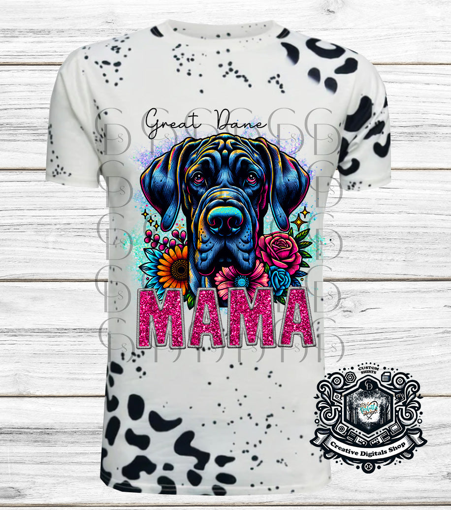 Great Dane Mama  Cheetah Print T-shirt