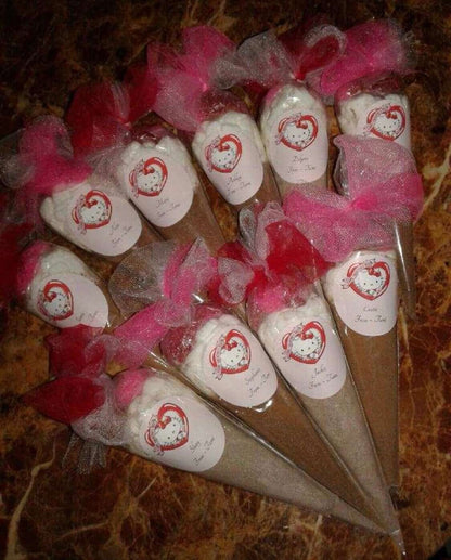 15 with labels - Hot Chocolate Cone Favors