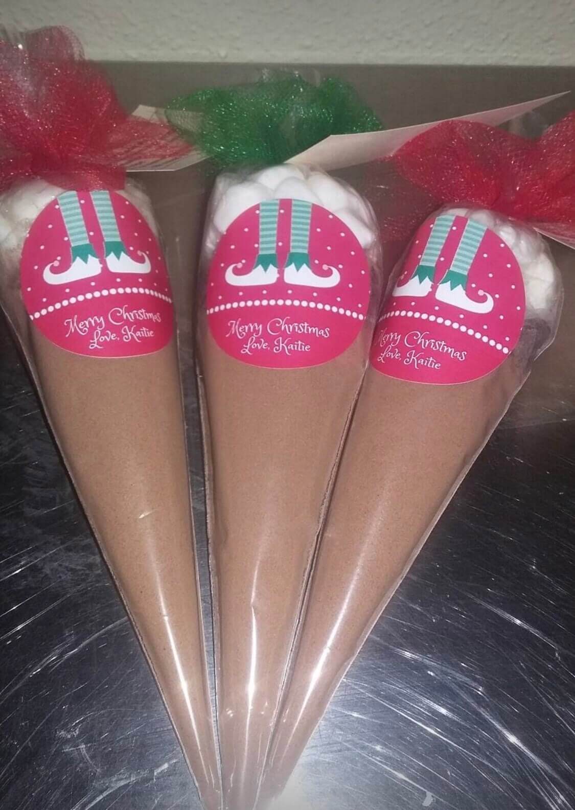 15 with labels - Hot Chocolate Cone Favors