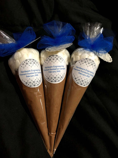 15 with labels - Hot Chocolate Cone Favors