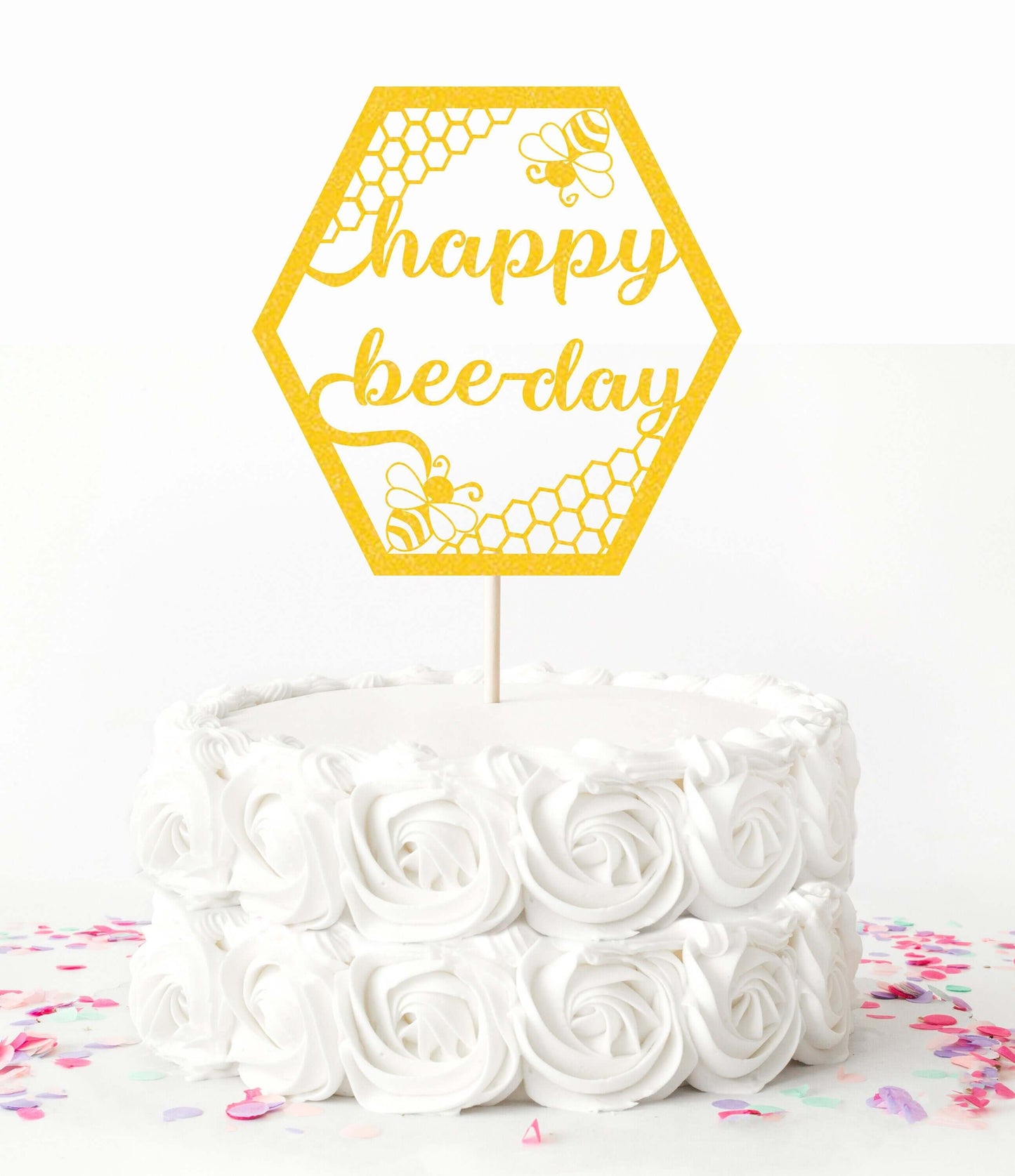 Happy Bee day, Bumble Bee Cake Topper