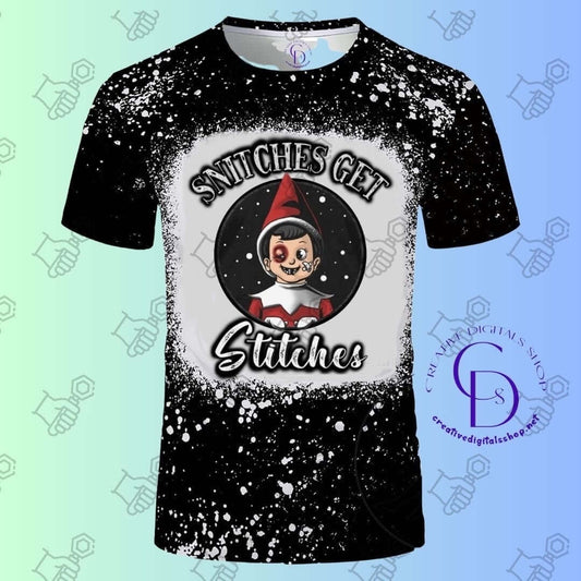 Elf on the Shelf, Snitches Get Stitches T-Shirt