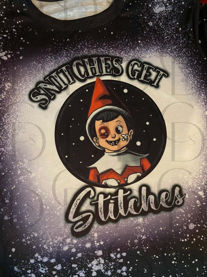 Elf on the Shelf, Snitches Get Stitches T-Shirt